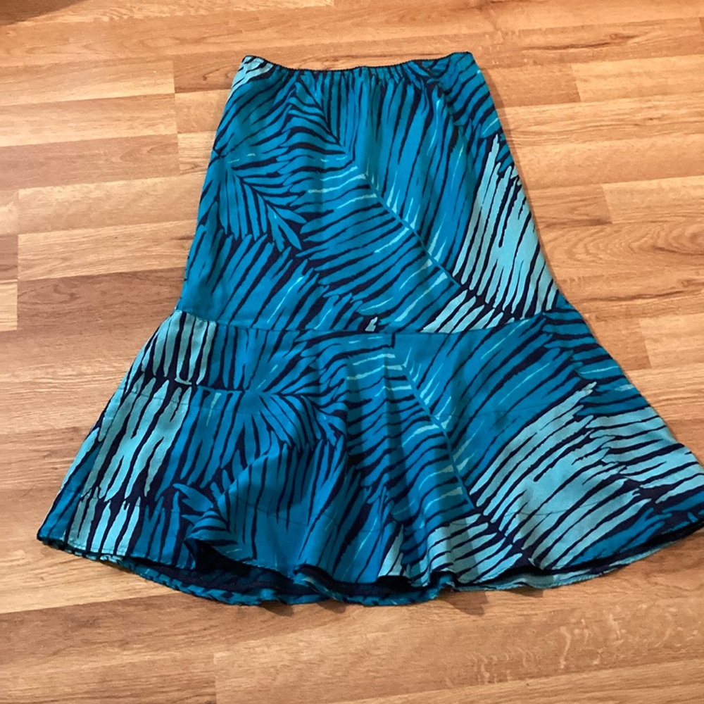 Express Blue High-Low Trumpet Maxi Skirt Resort Wear